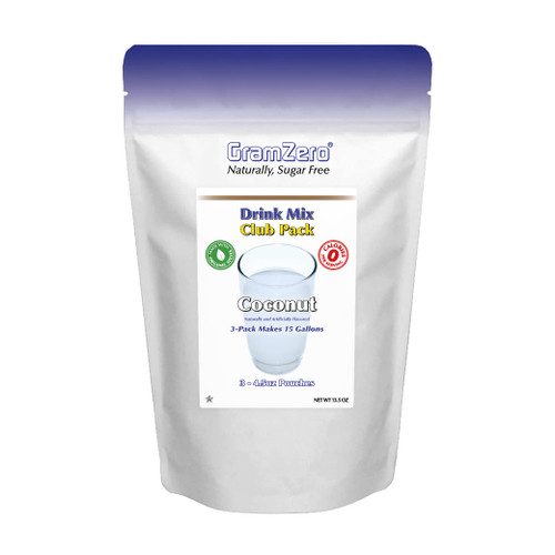GramZero Coconut Zero Calorie Sugar Free Drink Mix, Great For Nutrition Club Loaded Teas, Stevia Sweetened GramZero Coconut Zero Calorie Sugar Free Drink Mix, Great For Nutrition Club Loaded Teas, Stevia Sweetened