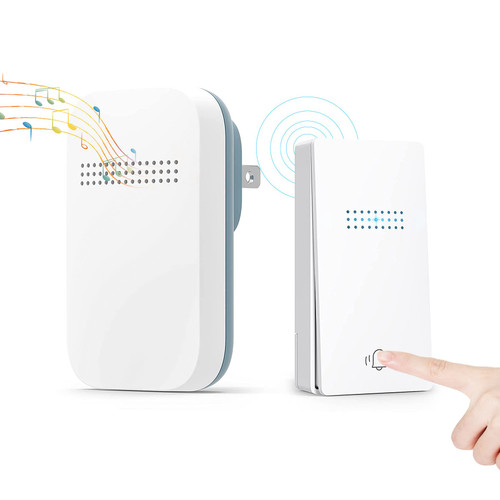 Self-Powered(No Battery Required) Wireless Doorbells for Home,Push Button Waterproof Cordless Door Chime Kit, up to 500ft Range with 38 Chimes, 4 Volume Levels Self-Powered(No Battery Required) Wireless Doorbells for Home,Push Button Waterproof Cordless Door Chime Kit, up to 500ft Range with 38 Chimes, 4 Volume Levels