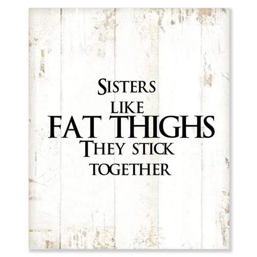 Alioyoit Wood Hanging Plaque Wooden Pallet Sign Sisters Stick Together Rustic White Wood Sign with Saying Vintage Wall Hanging Art Classic Home Decor for Farmhouse Novelty Gift for Friend Sister