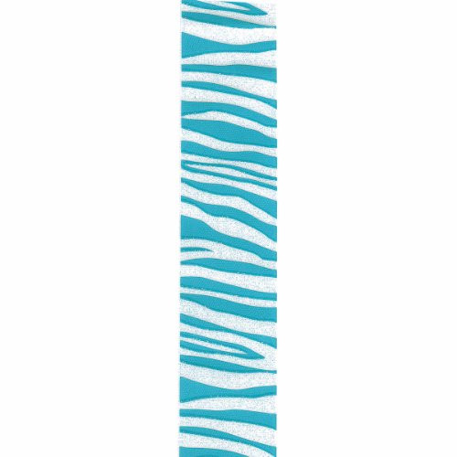 Offray Zebra Crystal Craft Ribbon, 1 1/2-Inch x 9-Feet, Turquoise