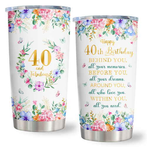 Nffuitt 40th Birthday Gifts Women, 40 Year Old Birthday Gifts for Women, 40 Birthday Gifts for Women, Gifts for 40th Birthday Woman, Female 40th Birthday Gift Ideas, 1983 40th Birthday 20 Oz Tumbler