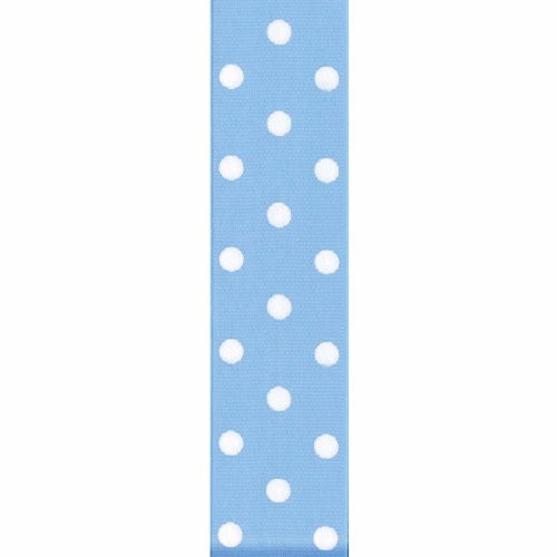 Offray Grosgrain Polka Dot Craft Ribbon, 1 1/2-Inch x 9-Feet, Blue