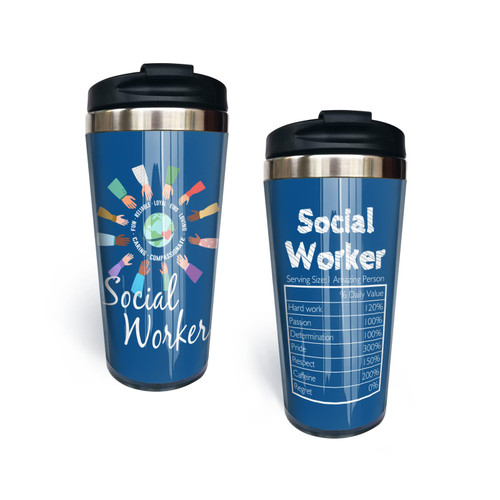 Coolertaste Social Worker Gifts for Women Men, Social Worker Gifts for Office Decor 15oz Tumbler Mug, Appreciation Gifts for Social Works Practitioner, Birthday Graduation Gift Ideas for BSW MSW DSW