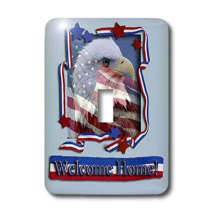 3dRose lsp_16336_1 Welcome Home Patriotic Eagle - Single Toggle Switch