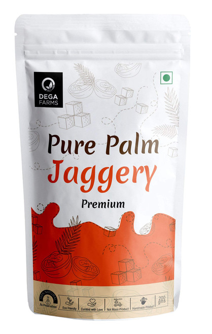 DEGA FARMS Premium Pure Palm Jaggery - 200GM Each (Pack of 2)| Made with 100% Pure, Organic & Natural Ingredients - Sedex Certified DEGA FARMS Premium Pure Palm Jaggery - 200GM Each (Pack of 2)| Made with 100% Pure, Organic & Natural Ingredients - Sedex Certified