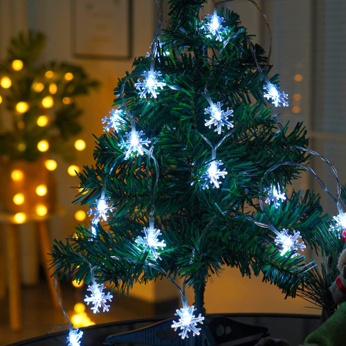 Byncceh Christmas Snowflake String Lights-9.8FT 20LED Christmas String Lights, 3AA/USB Power Supply, Christmas Fairy Lights are Suitable for Indoor and Outdoor Christmas Party Decorations White Light Byncceh Christmas Snowflake String Lights-9.8FT 20LED Christmas String Lights, 3AA/USB Power Supply, Christmas Fairy Lights are Suitable for Indoor and Outdoor Christmas Party Decorations White Light