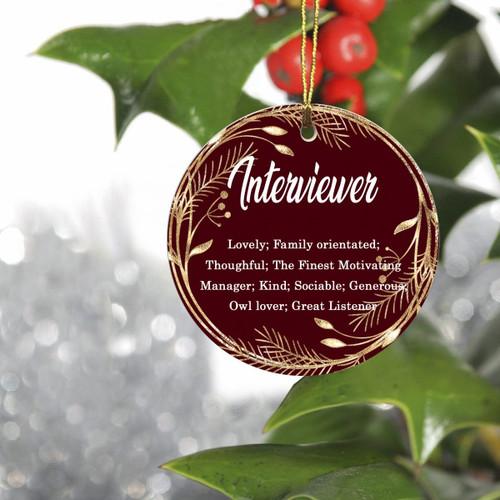 Congratulations New Job Decorations Interviewer Ornament - Retirement Christmas Tree Interviewer Ornaments, Colleagues to Friends Gifts Ornament 3 Inch Plastic