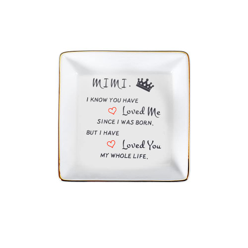 Gifts for Grandma Birthday Gifts for Women Ceramic Trinket Dish Jewelry Tray Earring Organizers Thoughtful Gifts for Grandma Grandmother Mother's Day Thanksgiving Day Christmas Valentine Day Gift