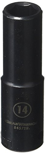 GearWrench 84572N 1/2" Drive 6 Point Deep Impact Metric Socket 14mm, Black