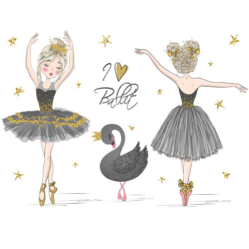 Pinenjoy Ballet Dancing Girl Wall Art Decals Ballerina and Black Swan Wall Sticker 48x31inch Removable Vinyl Wall Decors for Girls Kids Bedroom Nursery Dance Room Playroom Pinenjoy Ballet Dancing Girl Wall Art Decals Ballerina and Black Swan Wall Sticker 48x31inch Removable Vinyl Wall Decors for Girls Kids Bedroom Nursery Dance Room Playroom