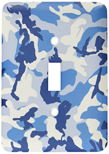 3dRose LLC lsp_20357_1 Blue Camoflauge Print - Single Toggle Switch