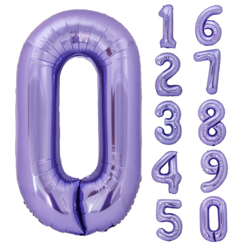 40 Inch Purple Number 0 Balloon Large Size Giant Jumbo Digit Mylar Foil Helium Purple Balloons for Birthday Party Celebration Decorations Graduations Anniversary Baby Shower Photo Shoot 2023