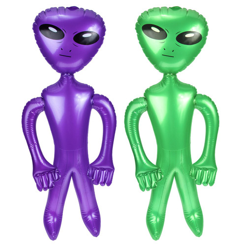 2Pcs PVC Inflatable Alien Toys Alien Inflates Halloween Inflatable Balloon Toys