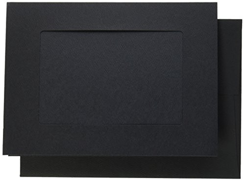 Strathmore 105-186 Photo Frame Cards, Black, Cutout Window, 10 Cards & Envelopes