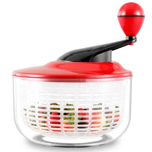 Geedel Salad Spinner, Vegetable Washer Dryer Drainer, Lettuce Spinner Dryer with Bowl and Colander, Easy to Clean Salad Dryer Spinner for Salads, Lettuces, Fruits, Greens - 2.7 Qt