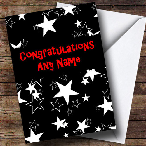 Black And White Stars Personalized Congratulations Greetings Greetings Card Black And White Stars Personalized Congratulations Greetings Greetings Card