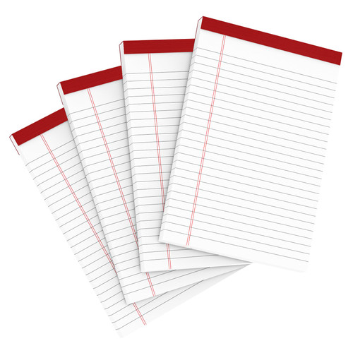 White Note Pads 5x8 Paper Pads 4 Pack Legal Pads 5x8 College Ruled White Legal Notepads Lined Notepad for Office Writing Pads 80 GSM Lined Pads of Paper Small Paper Tablets 5x8 with 30 Sheets Per Pad