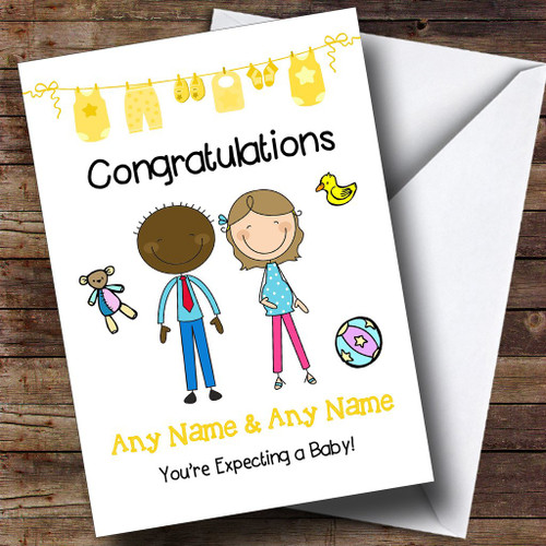 Black Dad to Be Congratulations Expecting A Baby Personalized Pregnancy Greetings Greetings Card