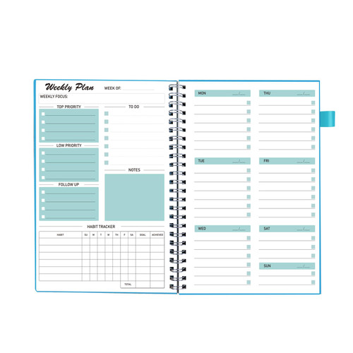 Weekly Planner to Do List Notebook, 8.3x5.8" 78 Weeks Undated Weekly Planner, Weekly Notebook Organizer Habit Tracker Journal for Work and Personal