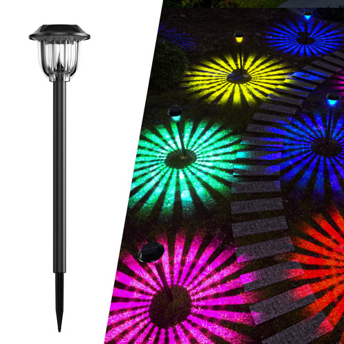 BITPOTT Solar Outdoor Lights Pathway, 2 Pack Color Changing Solar Garden Pathway Lights Outside, Waterproof Halloween Christmas Decor Solar Landscape Lights for Patio Lawn Path Walkway BITPOTT Solar Outdoor Lights Pathway, 2 Pack Color Changing Solar Garden Pathway Lights Outside, Waterproof Halloween Christmas Decor Solar Landscape Lights for Patio Lawn Path Walkway