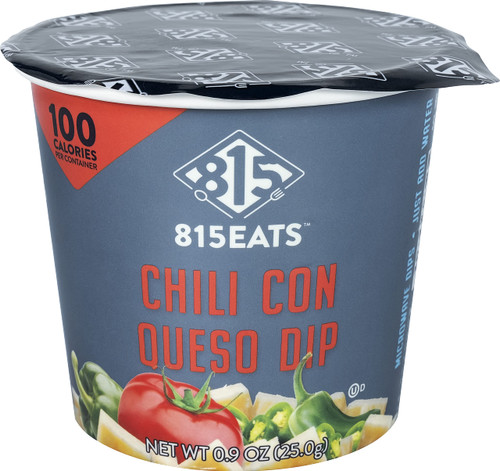 815Eats - Easy and Microwaveable Dips in 90 Seconds, Gluten Free and Kosher 100 Calorie Snack, (Chili Con Queso Dip, Pack of 6 Individual Cups)