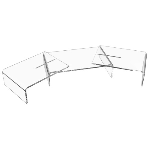 CRYSFLOA Acrylic Monitor Riser Dual Monitor Riser Computer Acrylic Riser for Monitor Clear Monitor Stand Riser with Adjustable Length and Angle 3 Shelf Stand Riser for Printer, Monitor Screen, Laptop CRYSFLOA Acrylic Monitor Riser Dual Monitor Riser Computer Acrylic Riser for Monitor Clear Monitor Stand Riser with Adjustable Length and Angle 3 Shelf Stand Riser for Printer, Monitor Screen, Laptop