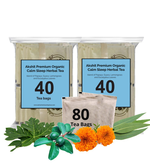 Akshit Immune Booster Tea (40 Tea Bags) Organic Moringa Peppermint Holy Basil (Tulsi) Tea, Immune Support Tea, Caffeine Free, NON-GMO, & USDA Certified. (Pack of 2)