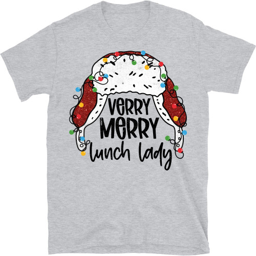Moobla Lunch Lady Holiday Shirt, Very Merry Lunch Lady Shirt, Lunch Lady Christmas Shirt, Christmas Lunch Lady Shirt, Lunch Lady - Sport Grey/XX-Large