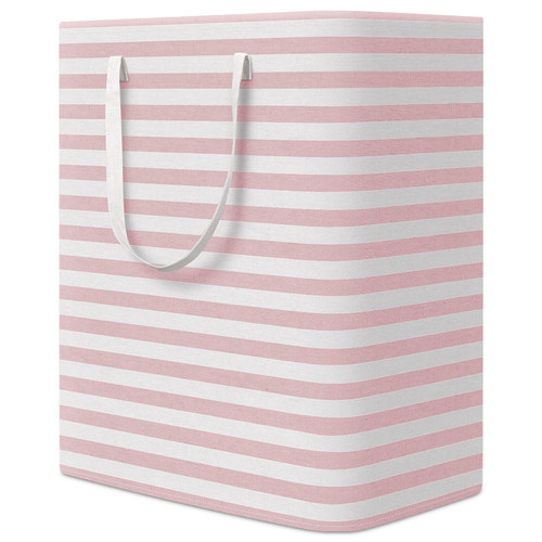 WISELIFE Laundry Hamper, 100L Large Collapsible Tall Laundry Basket with Handles, Water Resistant Freestanding Clothes Hamper, Storage Basket, Storage Bags for Clothes Toys, 24.4" (H),Pink