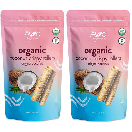 Ava Organics - Coconut Crispy Rollers (Pack of 2) Original Coconut - Family Size - 14.1 oz bags Ava Organics - Coconut Crispy Rollers (Pack of 2) Original Coconut - Family Size - 14.1 oz bags