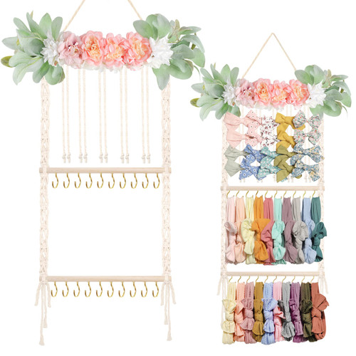 PABOBIT Headband Holder Hair Bows Organizer for Baby Girls,Hair Bow Organizer for Girls,Hair Accessories Display Storage Wall Hanging Decor for Baby Nursery Toddler Girls Room PABOBIT Headband Holder Hair Bows Organizer for Baby Girls,Hair Bow Organizer for Girls,Hair Accessories Display Storage Wall Hanging Decor for Baby Nursery Toddler Girls Room