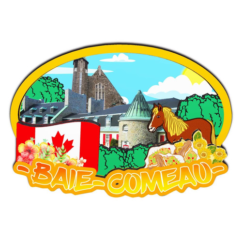 Baie Comeau Quebec Canada Fridge Magnet 3D Classic Wooden Refrigerator Magnets Landmark Handmade Craft Travel Souvenir Gift Collection Decoration -2331
