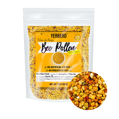YERBERO - Premium Bee Pollen Granules 7 Oz (199 G) | 100% Natural Bee Pollen, Polen de Abeja 100% Natural | Pure Natural Bee Pollen | Wildcrafted. YERBERO - Premium Bee Pollen Granules 7 Oz (199 G) | 100% Natural Bee Pollen, Polen de Abeja 100% Natural | Pure Natural Bee Pollen | Wildcrafted.