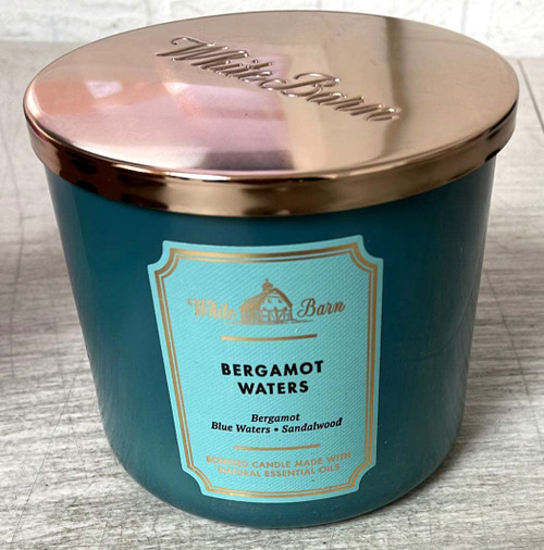 Bath & Body Works, White Barn 3-Wick Candle w/Essential Oils - 14.5 oz - New Core Scents! (Bergamot Waters)