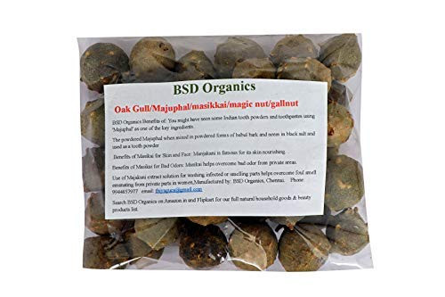 BSD Organics Oak Gull/Majuphal/masikkai/Magic nut/Gallnut - 100 Gram / 3.5 Ounce