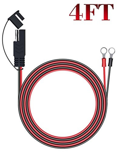LST 4FT 12V Ring Terminal SAE to O Ring Connecters Extension Cord Cable Connector for Battery Charger/Maintainer