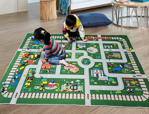 Kids Rug,Playroom Car Rug Play Mat,City Life Road Rug for Cars,Fun City Map for Track Toys,Carpet for Bedroom Boys (6'7"x4'7") Kids Rug,Playroom Car Rug Play Mat,City Life Road Rug for Cars,Fun City Map for Track Toys,Carpet for Bedroom Boys (6'7"x4'7")