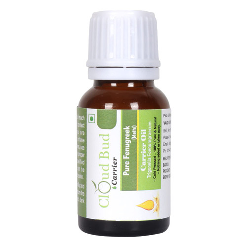 Cloud Bud Pure Fenugreek (Methi) Carrier Oil 15ml (0.507oz)- Trigonella Foenumgraecum (100% Pure and Natural Cold Pressed)