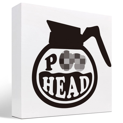 Funny Coffee Wood Box Sign Desk Decor,Funny Coffeepot Wood Block Plaque Box Sign Desk Decorations for Home Kitchen Office Cafe Coffee Bar Man Cave Desk Shelf Table Decor