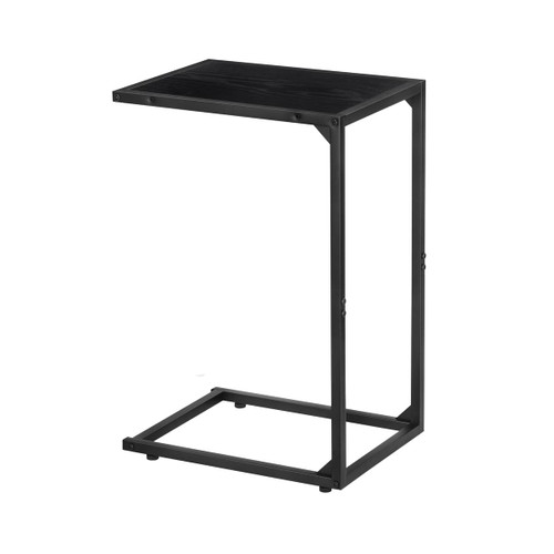 melos C Shaped End Table, Snack Side Table, C Tables for Couch, Couch Tables That Slide Under, for Living Room, Bedroom, Black