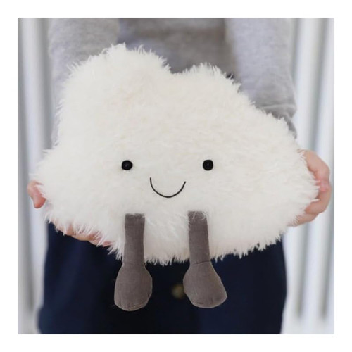 WeightedPlush Cloud Plush Toy Cute Smile Funny Cloud Sunshine Stuffed Pillow Cloud Shape Soft Plushie for Gifts for Kids Birthday (Large)