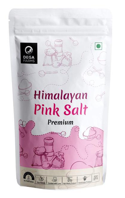 DEGA FARMS Premium Himalayan Pink Salt - Pack of 2 (500 GM each) | 100% Pure, Organic & Natural Ingredients - Sedex Certified DEGA FARMS Premium Himalayan Pink Salt - Pack of 2 (500 GM each) | 100% Pure, Organic & Natural Ingredients - Sedex Certified