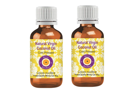 Deve Herbes Natural Virgin Coconut Oil (Cocos nucifera) Cold Pressed (Pack of two) 100ml X 2 (6.76 oz)