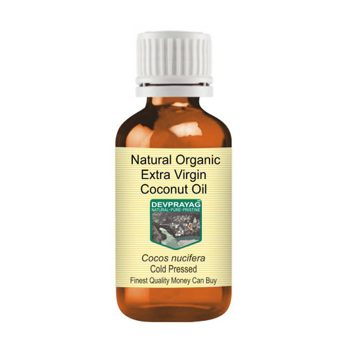 Devprayag Natural Organic Extra Virgin Coconut Oil (Cocos nucifera) Natural Therapeutic Grade Cold Pressed 30ml (1 oz)
