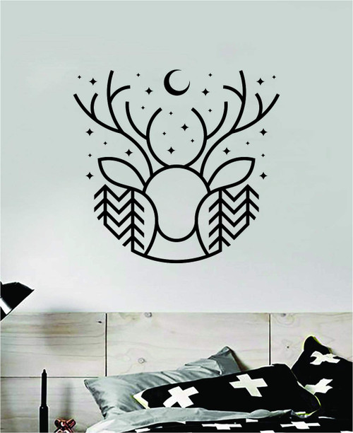 Deer Moon Stars V2 Wall Decal Sticker Vinyl Art Bedroom Room Decor Teen Boy Girl Kids Baby Nursery Animal Adventure Travel Wanderlust Deer Moon Stars V2 Wall Decal Sticker Vinyl Art Bedroom Room Decor Teen Boy Girl Kids Baby Nursery Animal Adventure Travel Wanderlust