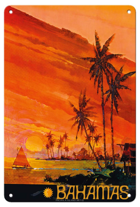 Pacifica Island Art Bahamas - National Airlines - Vintage Airline Travel Poster c.1960s - 8in x 12in Vintage Metal Tin Sign Pacifica Island Art Bahamas - National Airlines - Vintage Airline Travel Poster c.1960s - 8in x 12in Vintage Metal Tin Sign