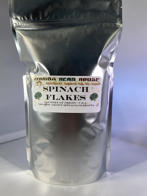 Florida Herb House Spinach Flakes . - Organic Certified Spinach Flackes (1 oz. (1/16 lb))