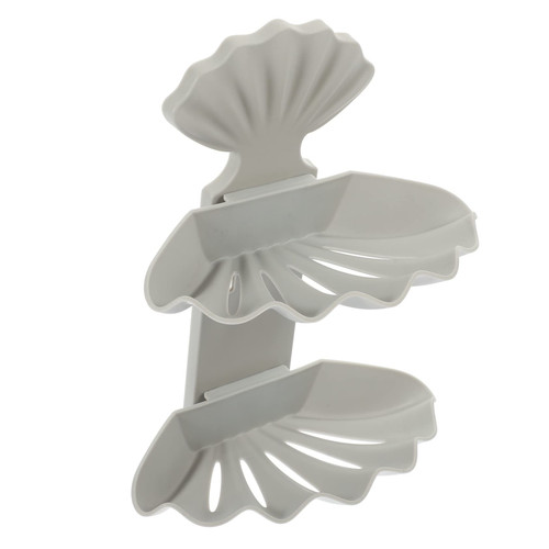 FOMIYES Box Shell Soap Dish Home Decoration Travel Soap Dish Travel Soap Holder Draining Soap Dishes Soap Bar Holder Dish Sponge Holder Kitchen Soap Stand Bathroom Soap Rest Soap Tray Grey