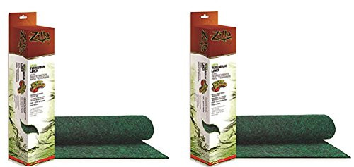 (2 Pack) Zilla Terrarium Liner, 125G, Green (17.25 x 71 Inches)