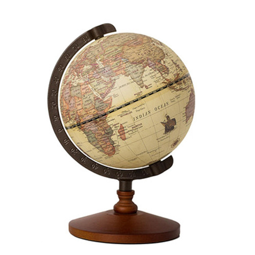 Geographic Globes, Antique Globe with A Wood Base, Vintage Decorative Political Desktop World for School, Home, and Office(1)